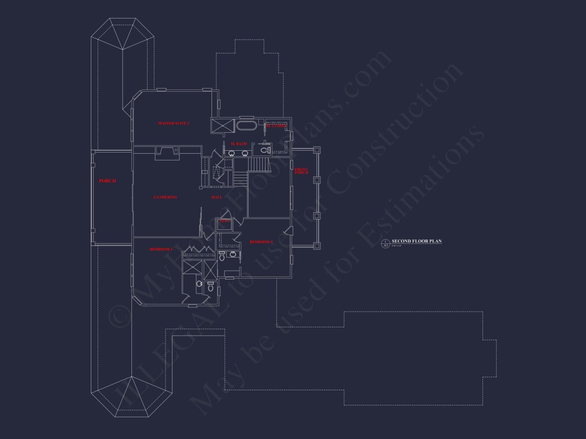 Luxury house Plan with 5 Bedrooms, 2 Floors, and Modern Designs