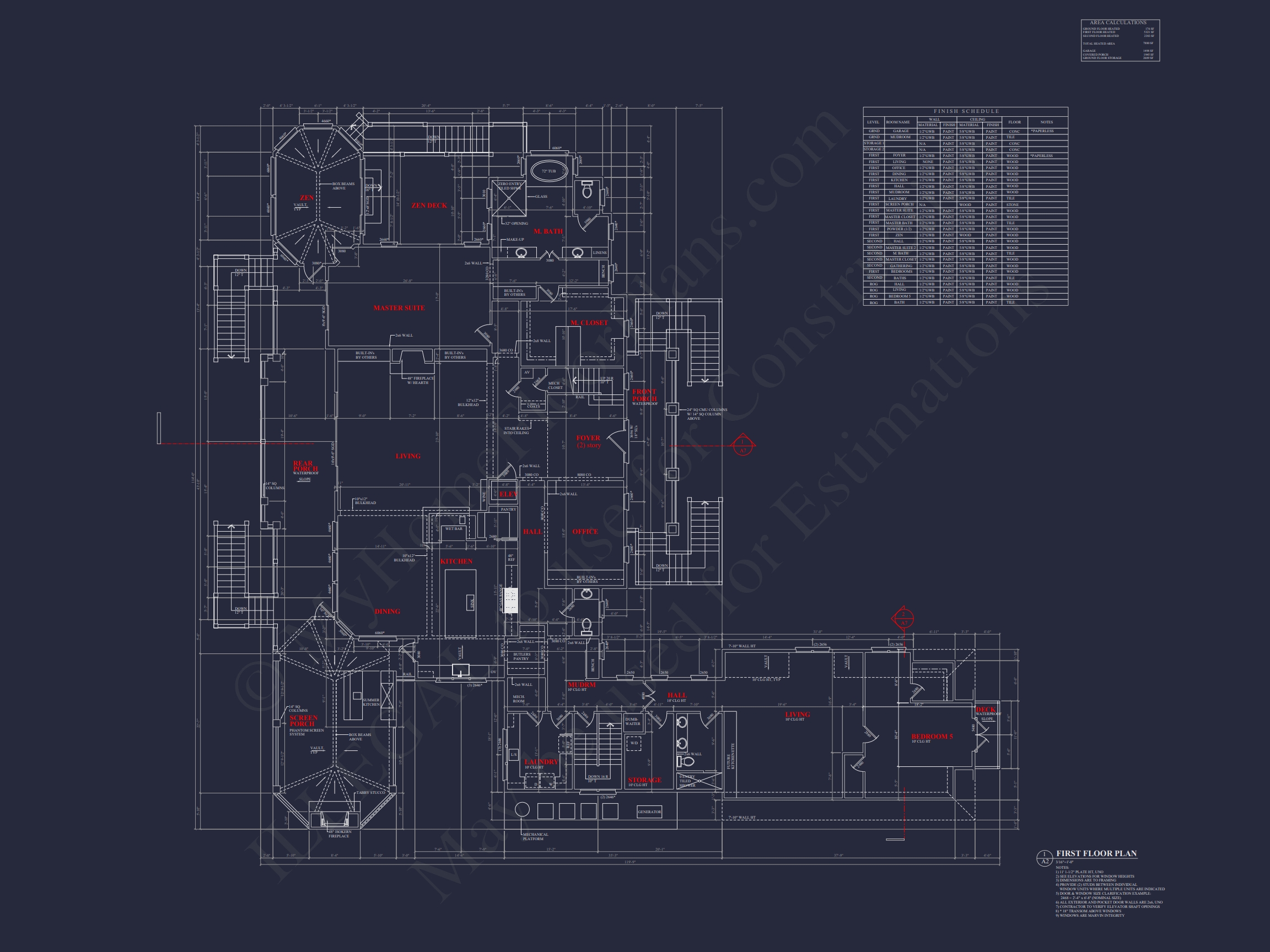 Luxury Home Plan with 5 Bedrooms,2 Floors,and Modern Designs