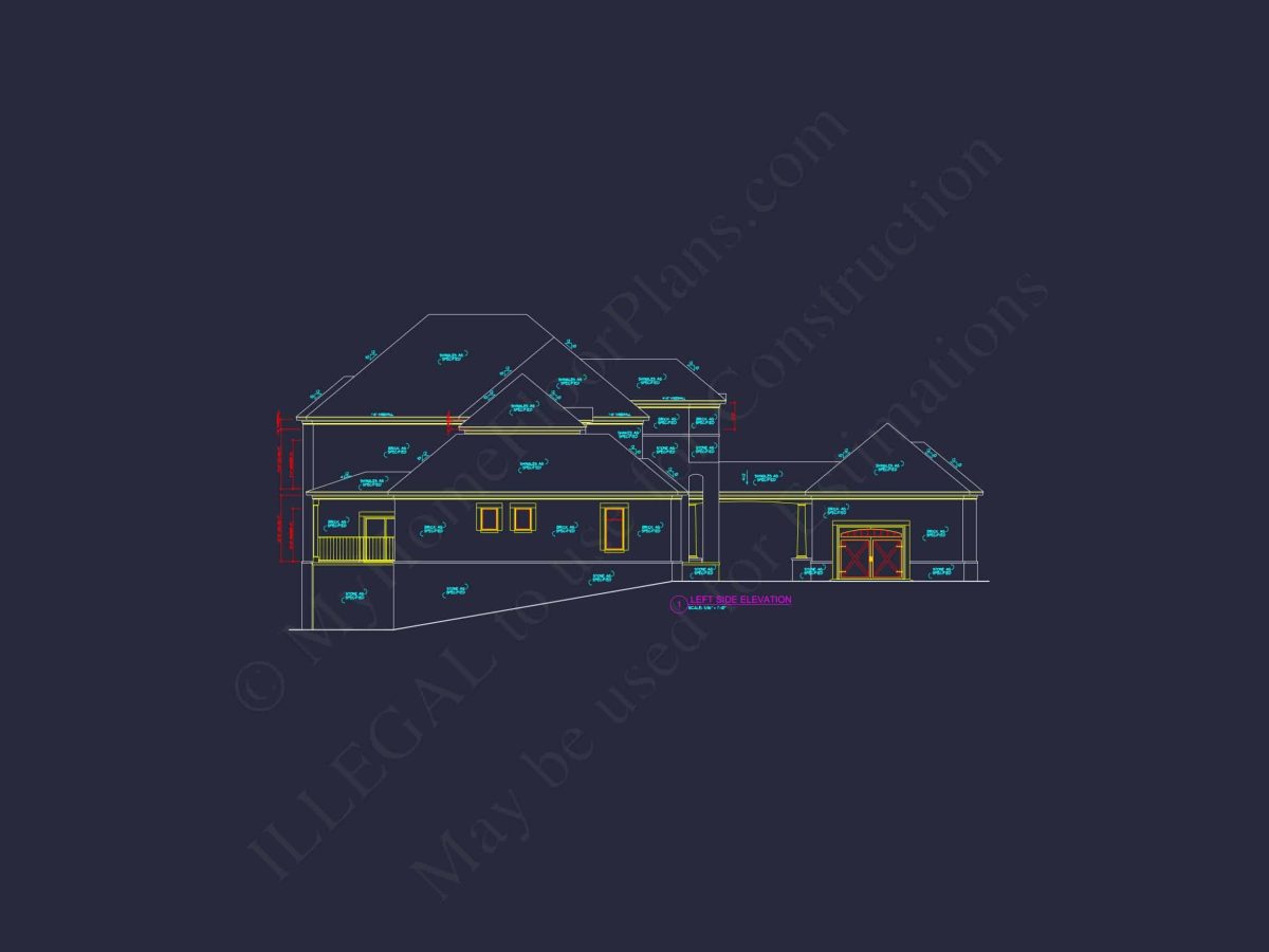 Luxury house Plan with 5 Bedrooms, CAD Designs & Vaulted Ceilings