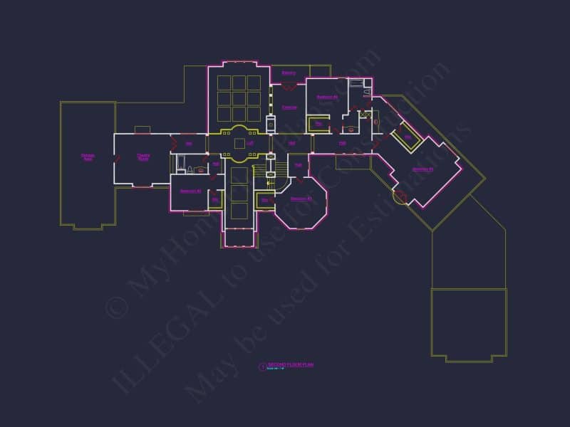 Luxury house Plan with 5 Bedrooms, CAD Designs & Vaulted Ceilings
