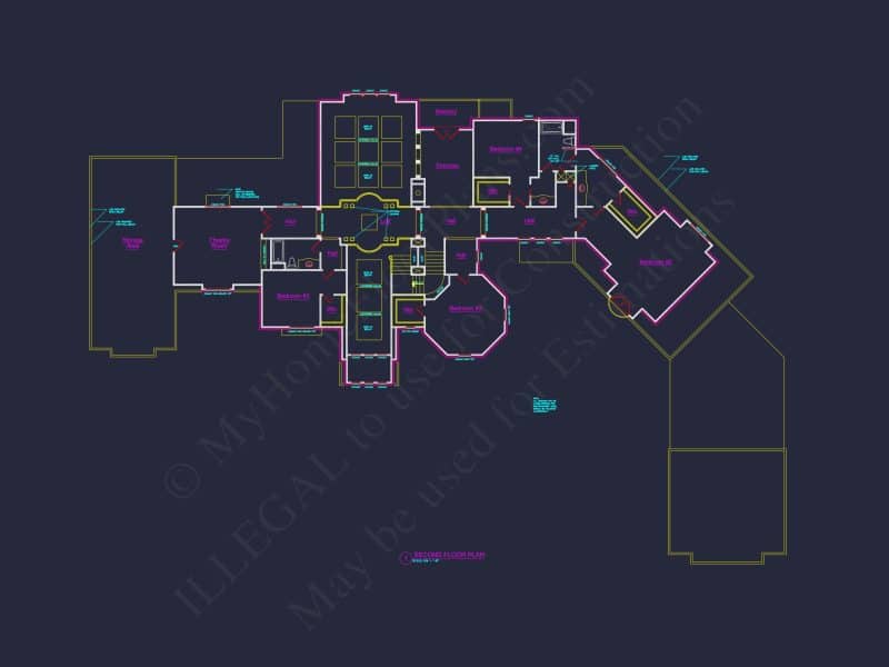 Luxury house Plan with 5 Bedrooms, CAD Designs & Vaulted Ceilings