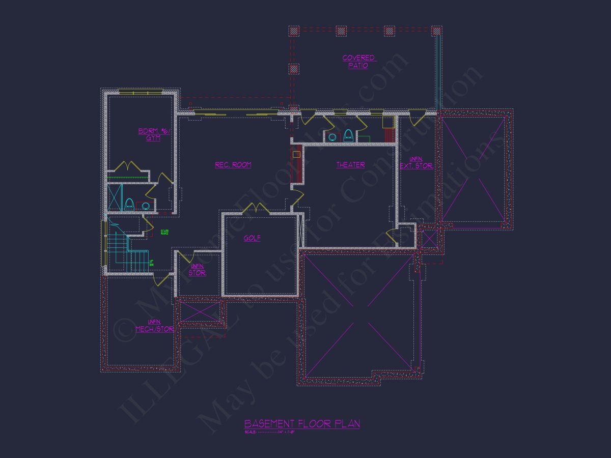 Luxury house Plan with 6 Bedrooms, 7 Baths, and 3 Stories