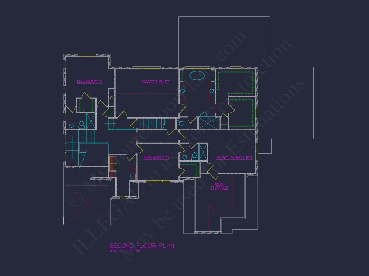 Luxury house Plan with 6 Bedrooms, 7 Baths, and 3 Stories
