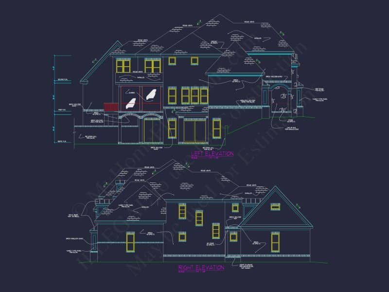 Luxury house Plan with CAD Architecture and Detailed Blueprints
