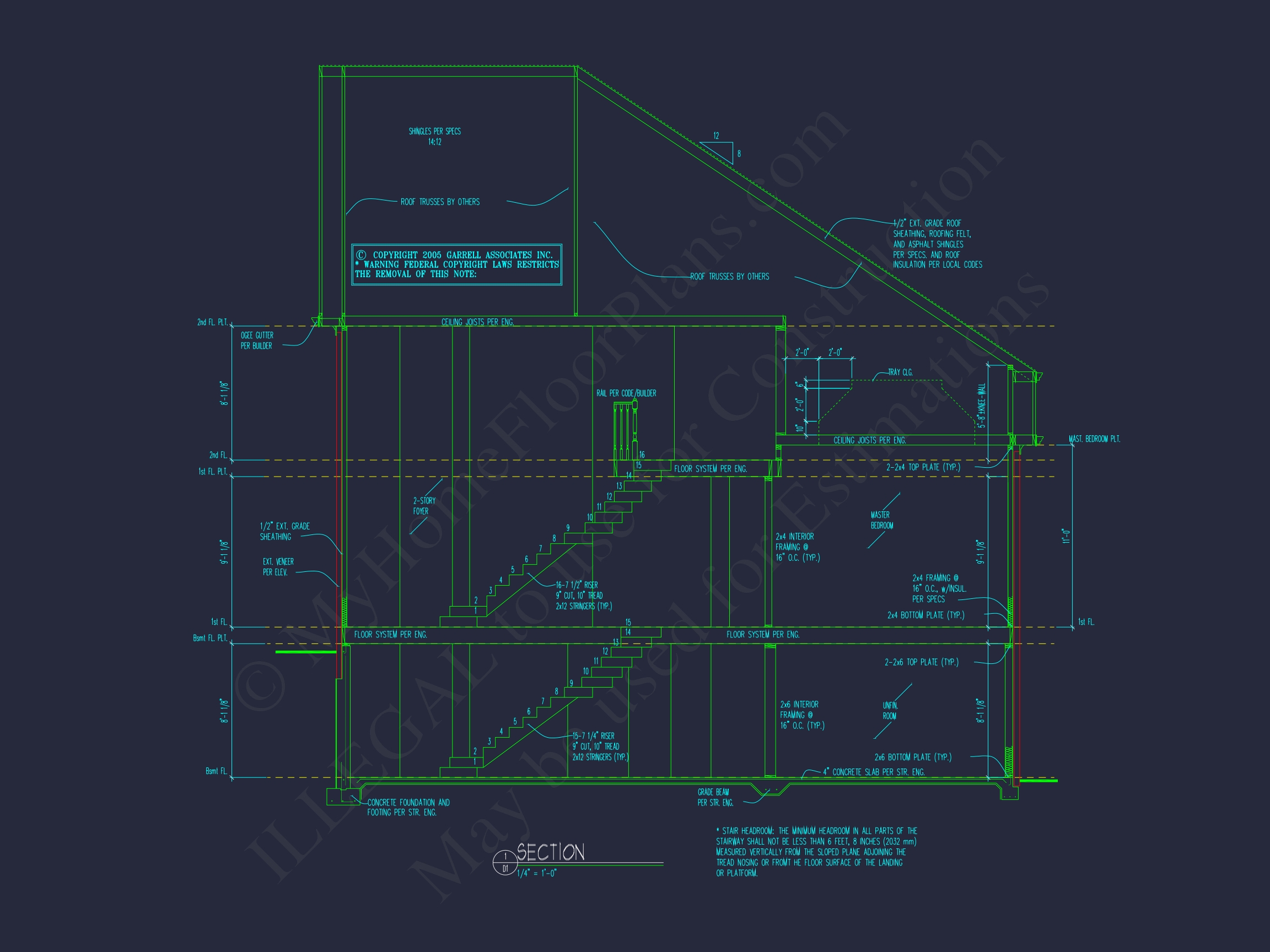 Luxury Home Plan with CAD Blueprint: 4 Beds,2 Stories,3-Car Garage