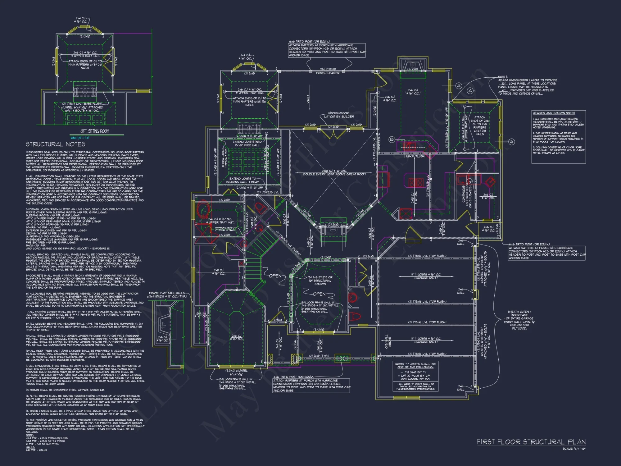 Luxury house Plan with CAD Blueprint: 4 Beds, 2 Stories, 3-Car Garage