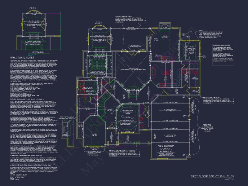 Luxury house Plan with CAD Blueprint: 4 Beds, 2 Stories, 3-Car Garage