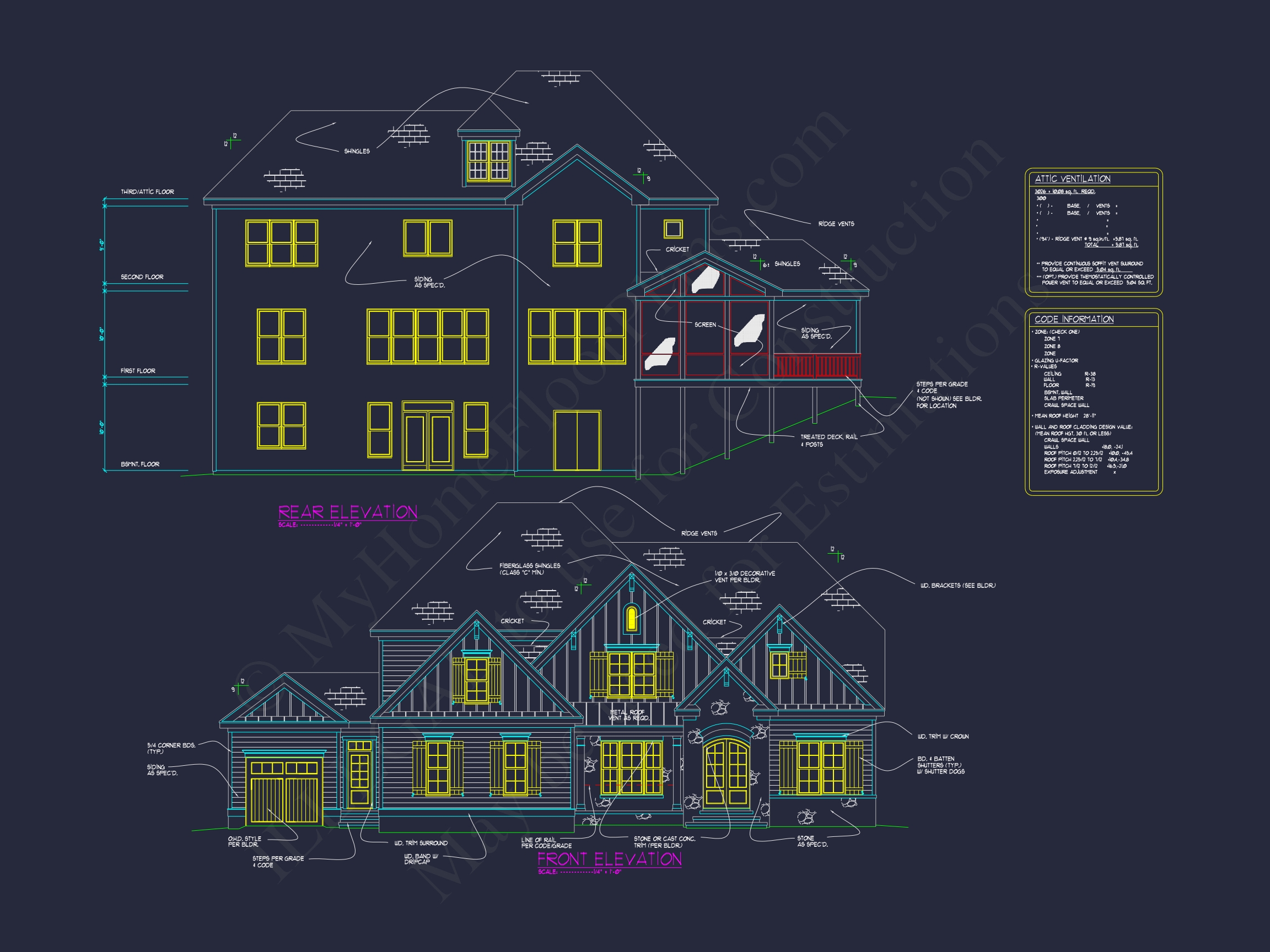 Luxury Home Plan with CAD Blueprint and Modern Designs