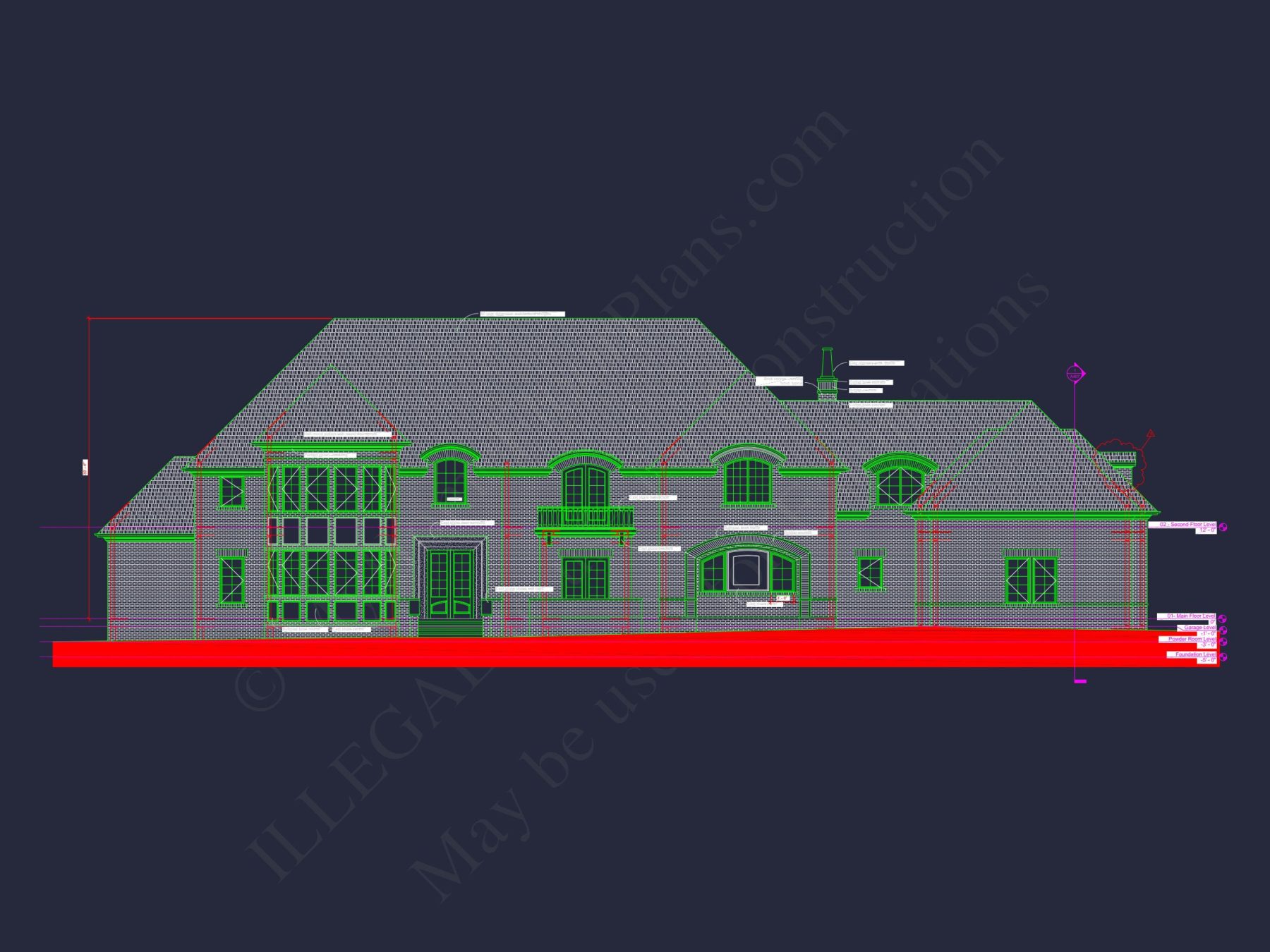 Luxury house Plan with CAD Blueprints