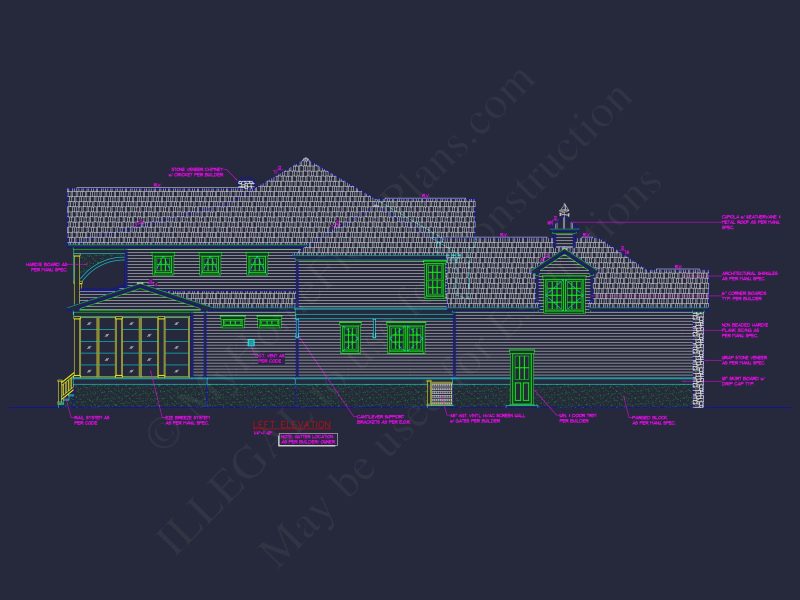 Luxury house Plan with CAD Blueprints and Detailed Designs