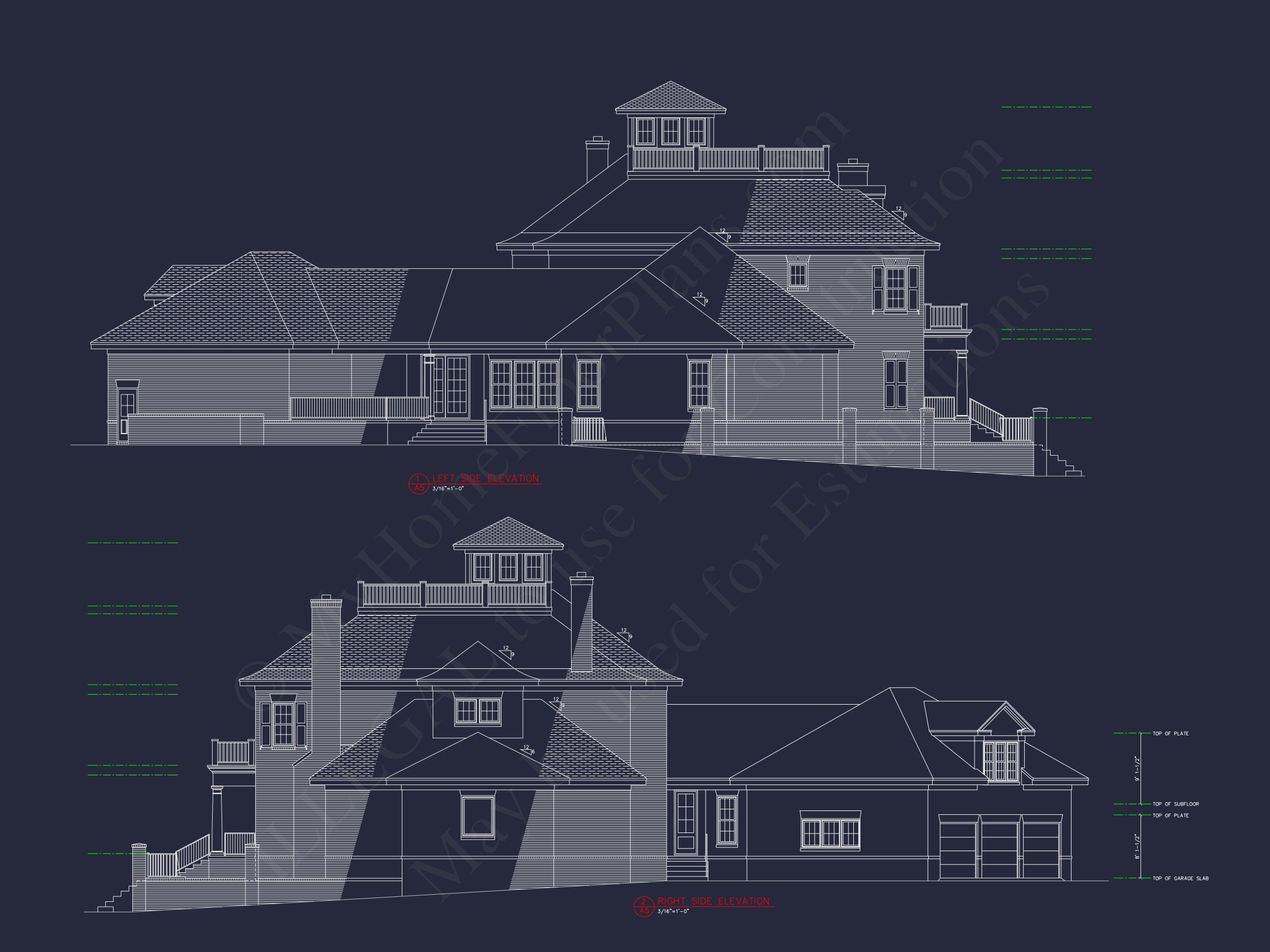 Luxury house Plan with CAD Designs,3 Floors & 5 Bedrooms