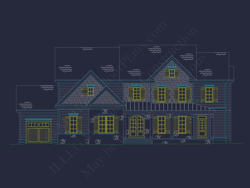 Luxury house Plan with CAD Designs, Large Floor Blueprint