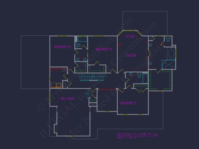 Luxury house Plan with CAD Designs, Large Floor Blueprint