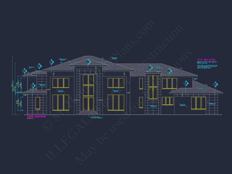 Luxury house Plan with Detailed CAD Floor Designs and Architecture