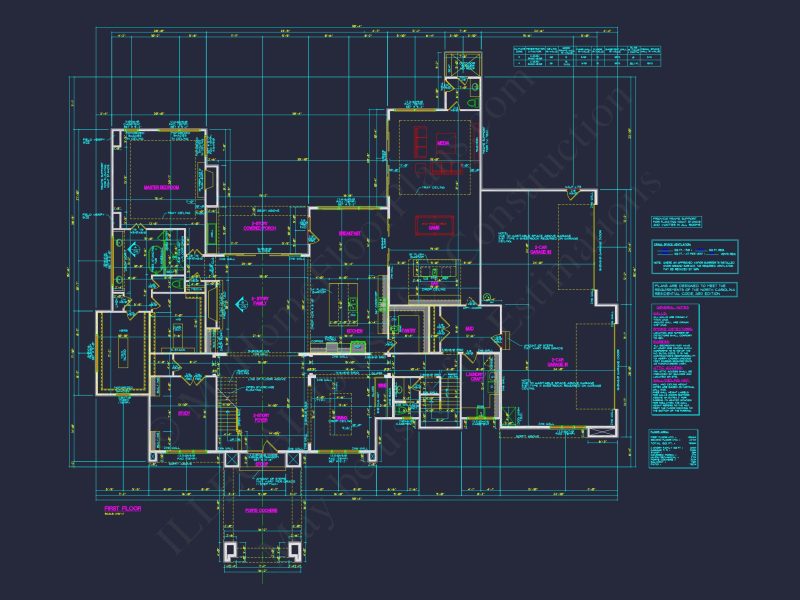 Luxury house Plan with Detailed CAD Floor Designs and Architecture