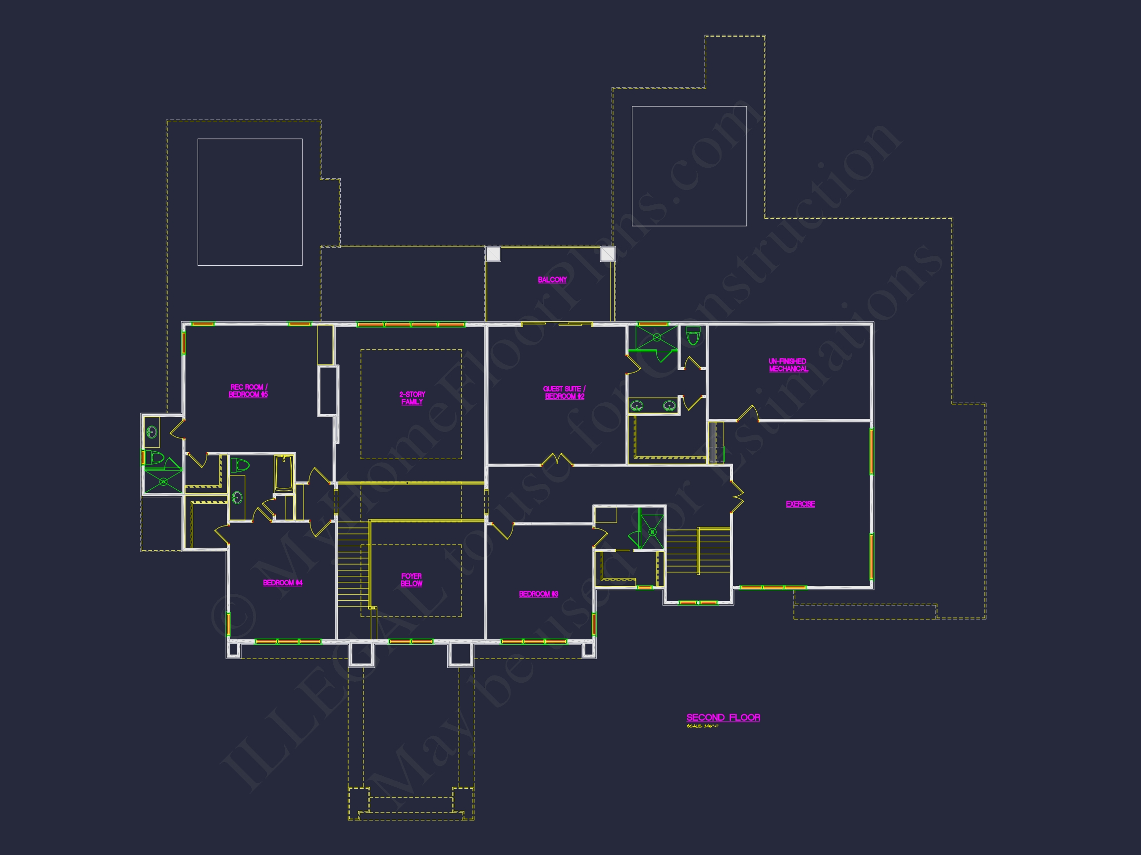 Luxury Home Plan with Detailed CAD Floor Designs and Architecture