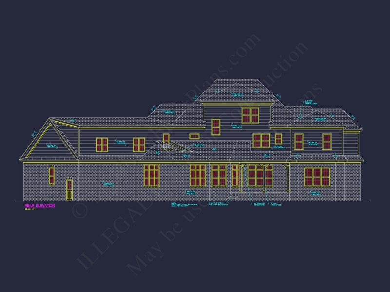 Luxury house Plan with Detailed Floor Plan, CAD, and Blueprint Designs