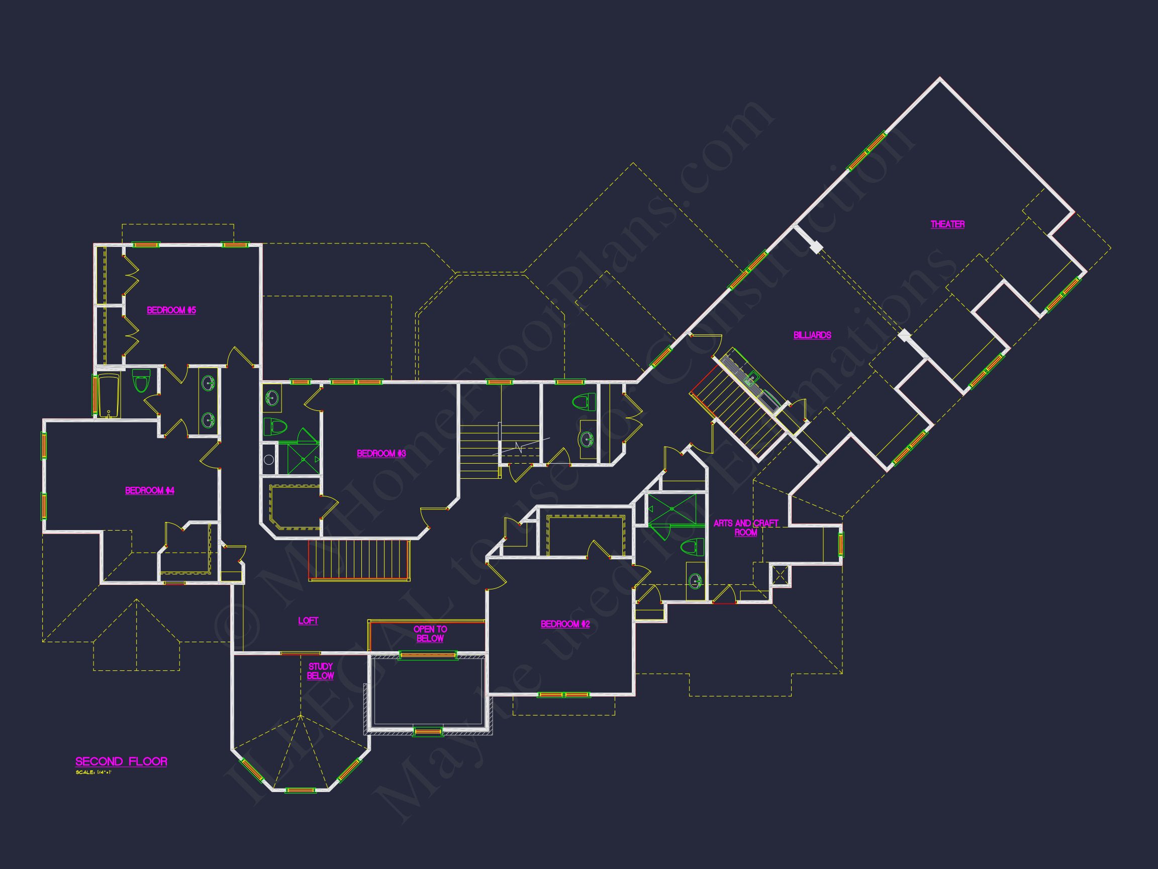 Luxury house Plan with Detailed Floor Plan,CAD,and Blueprint Designs