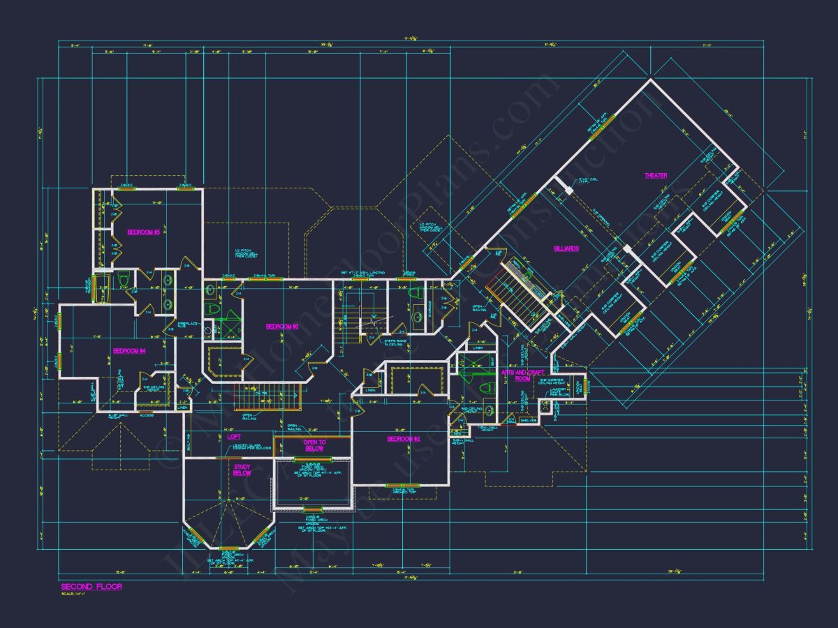 Luxury house Plan with Detailed Floor Plan, CAD, and Blueprint Designs