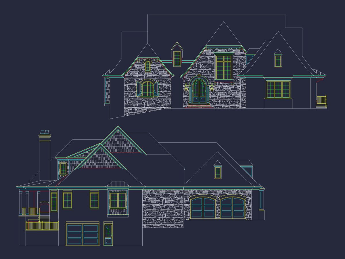Luxury house Plan with Elegant Blueprints, CAD, and Floor Designs