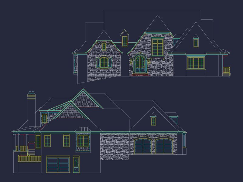 Luxury house Plan with Elegant Blueprints, CAD, and Floor Designs