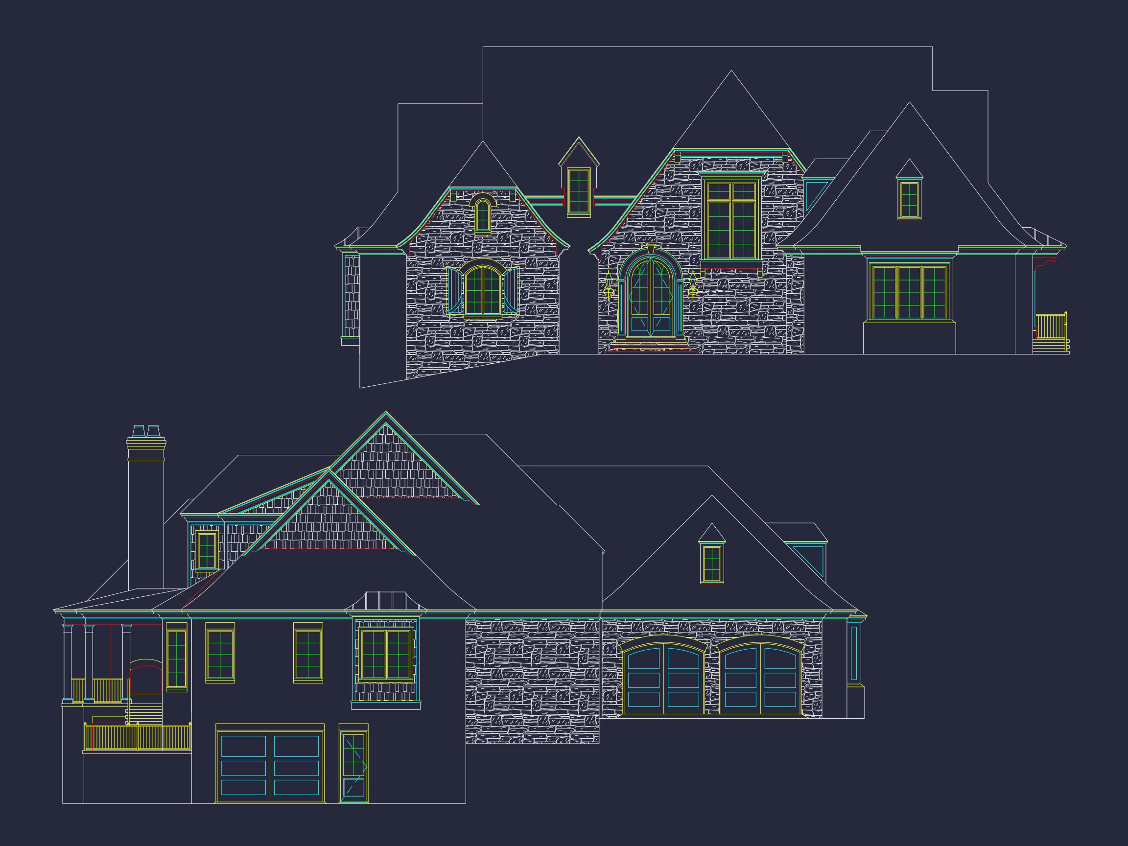 Luxury house Plan with Elegant Blueprints,CAD,and Floor Designs