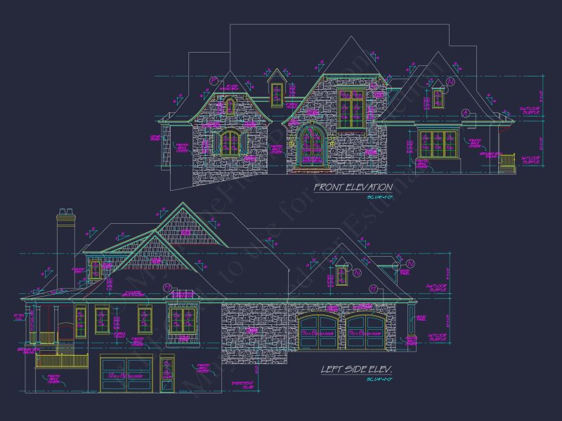 Luxury house Plan with Elegant Blueprints, CAD, and Floor Designs
