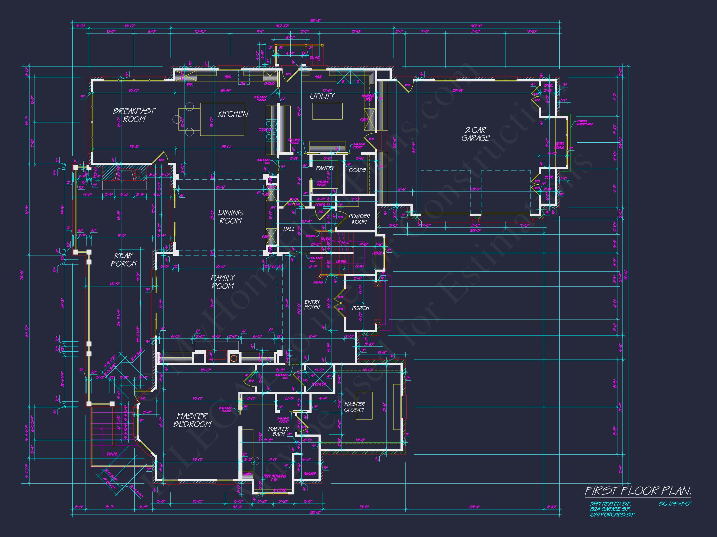 Luxury house Plan with Elegant Blueprints,CAD,and Floor Designs