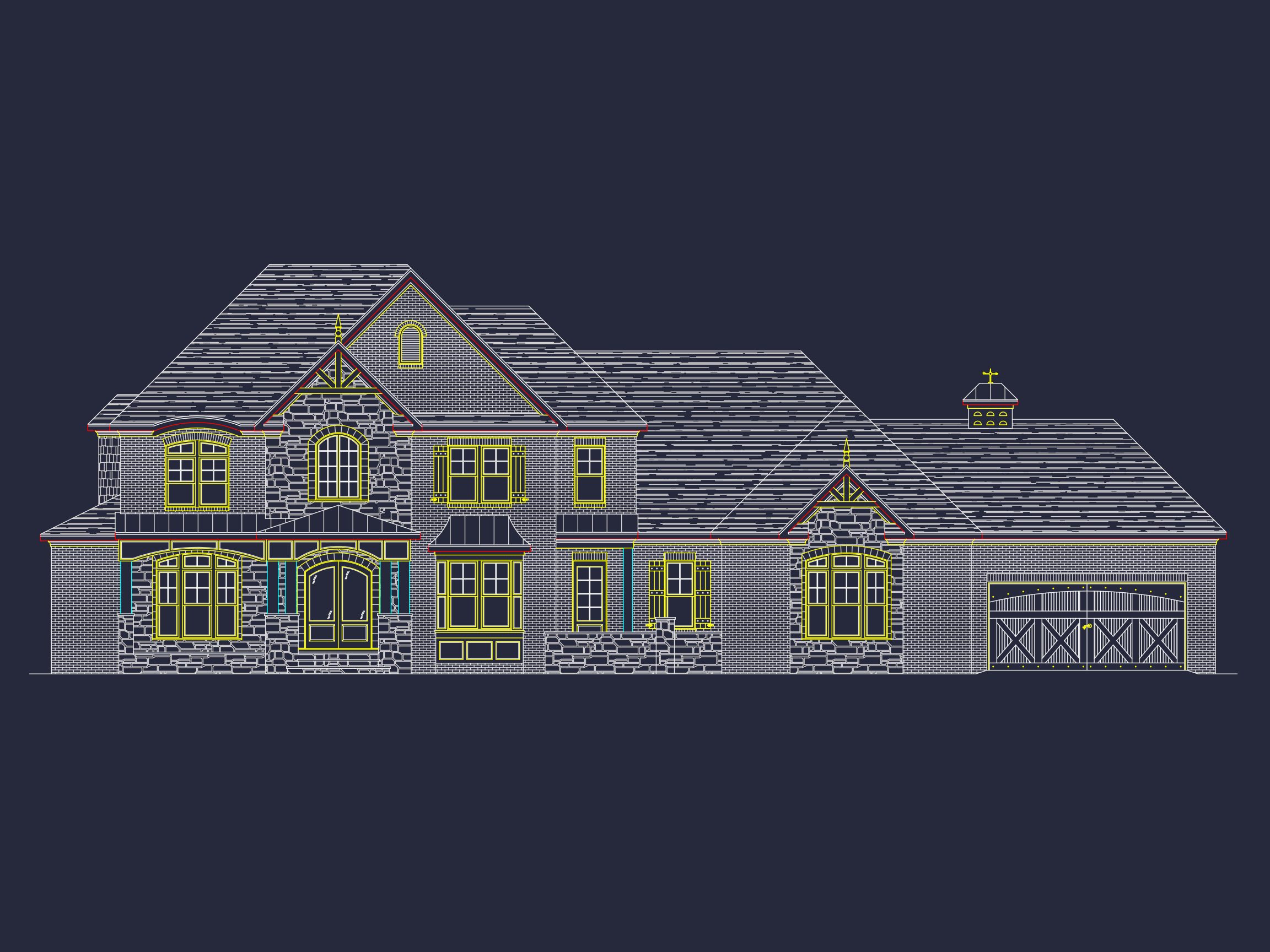 Luxury house Plan with Open Floor,CAD Architecture Designs