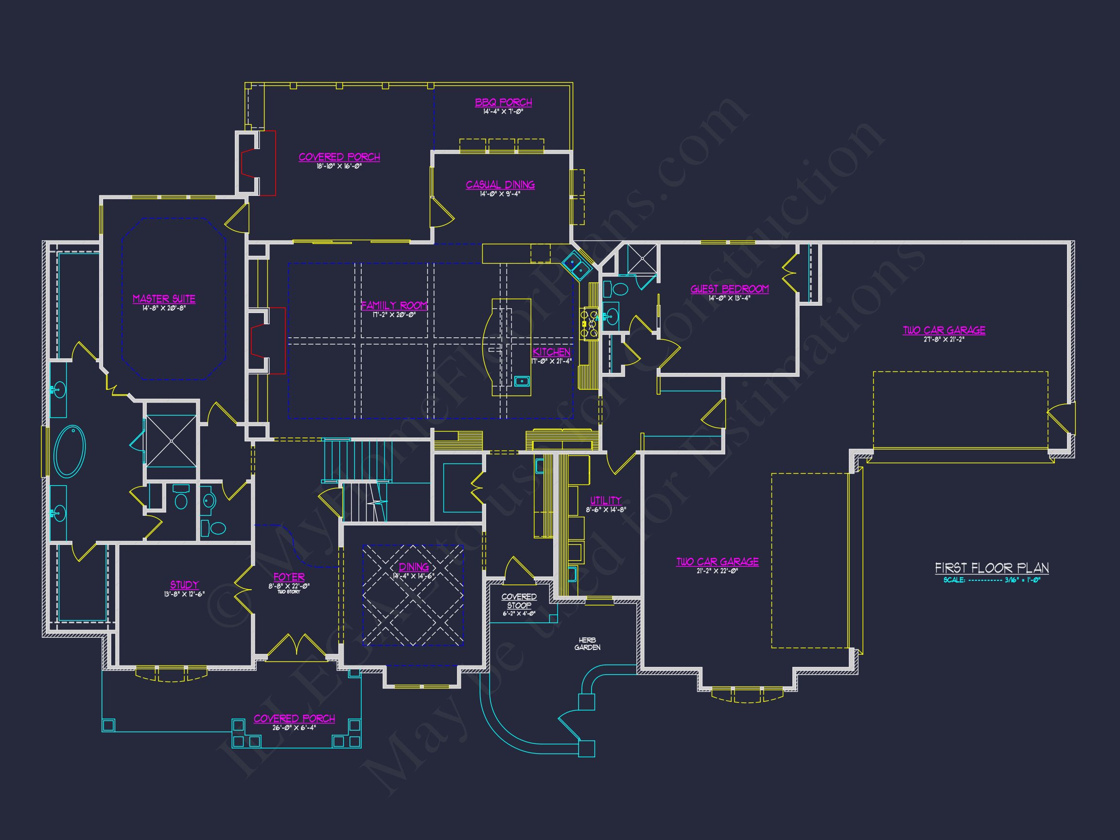 Luxury house Plan with Open Floor,CAD Architecture Designs