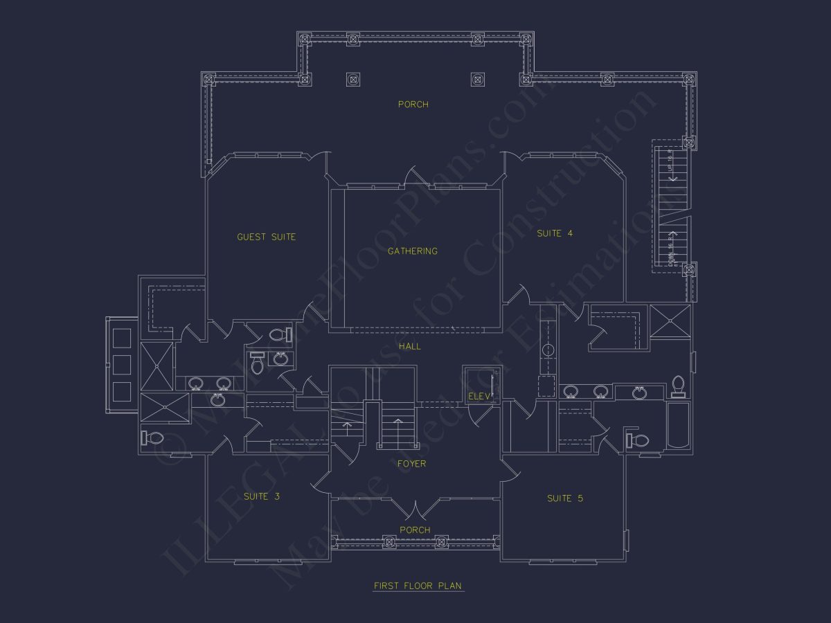 Luxury house Plan with Oversized Garage, CAD, and Blueprint Design
