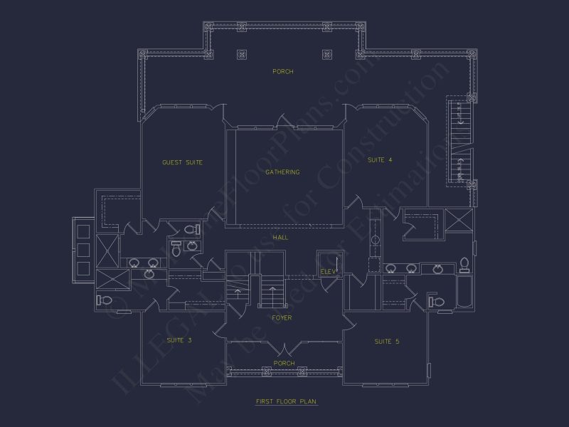 Luxury house Plan with Oversized Garage, CAD, and Blueprint Design