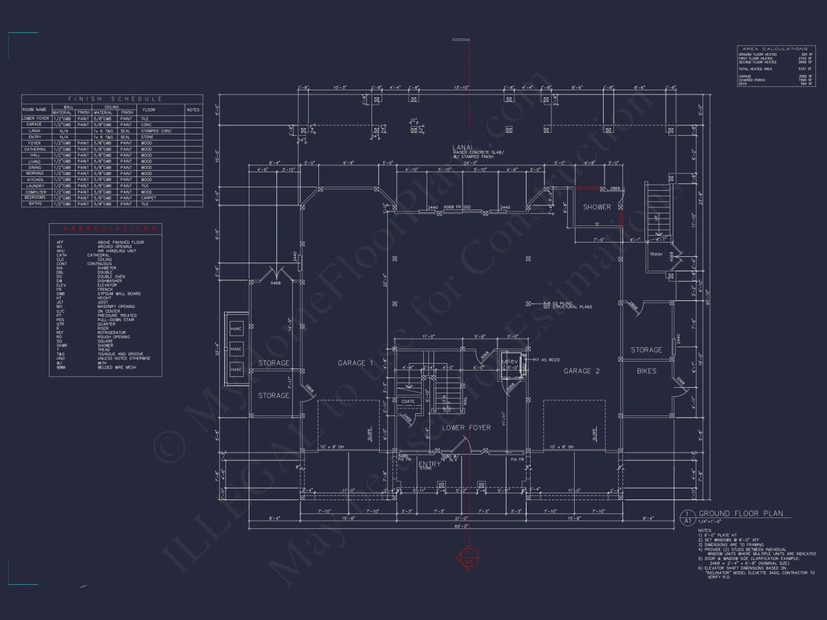 Luxury house Plan with Oversized Garage, CAD, and Blueprint Design