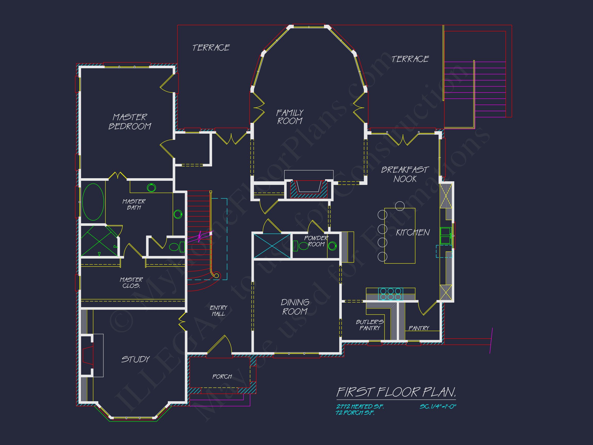 Luxury Home Plan with Vaulted Ceilings,CAD Designs & Blueprint