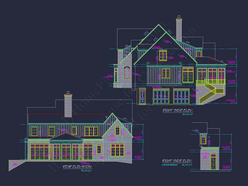 Luxury house Plan with Vaulted Ceilings, CAD Designs & Blueprint