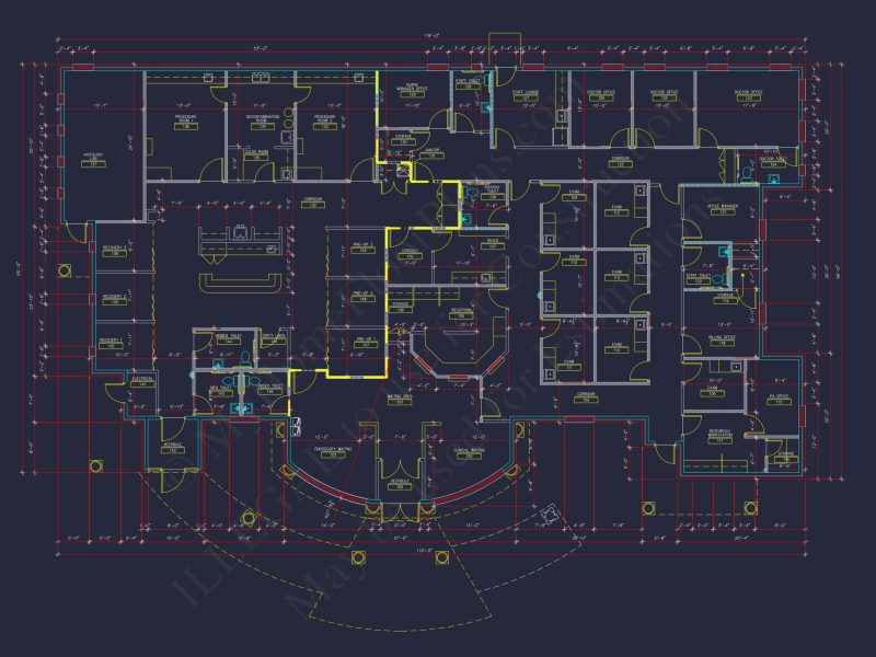 Medical Complex Floor Plan: 7134 Sq Ft Blueprint