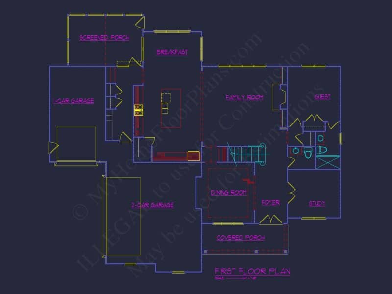 Mediterranean house Plan with 3 Floors and 4 Bedrooms