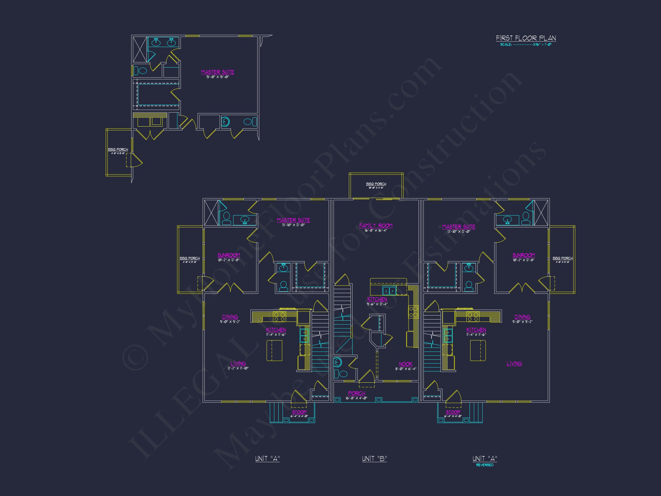 Modern 2-Bedroom Townhome Blueprint with Open Plan Design