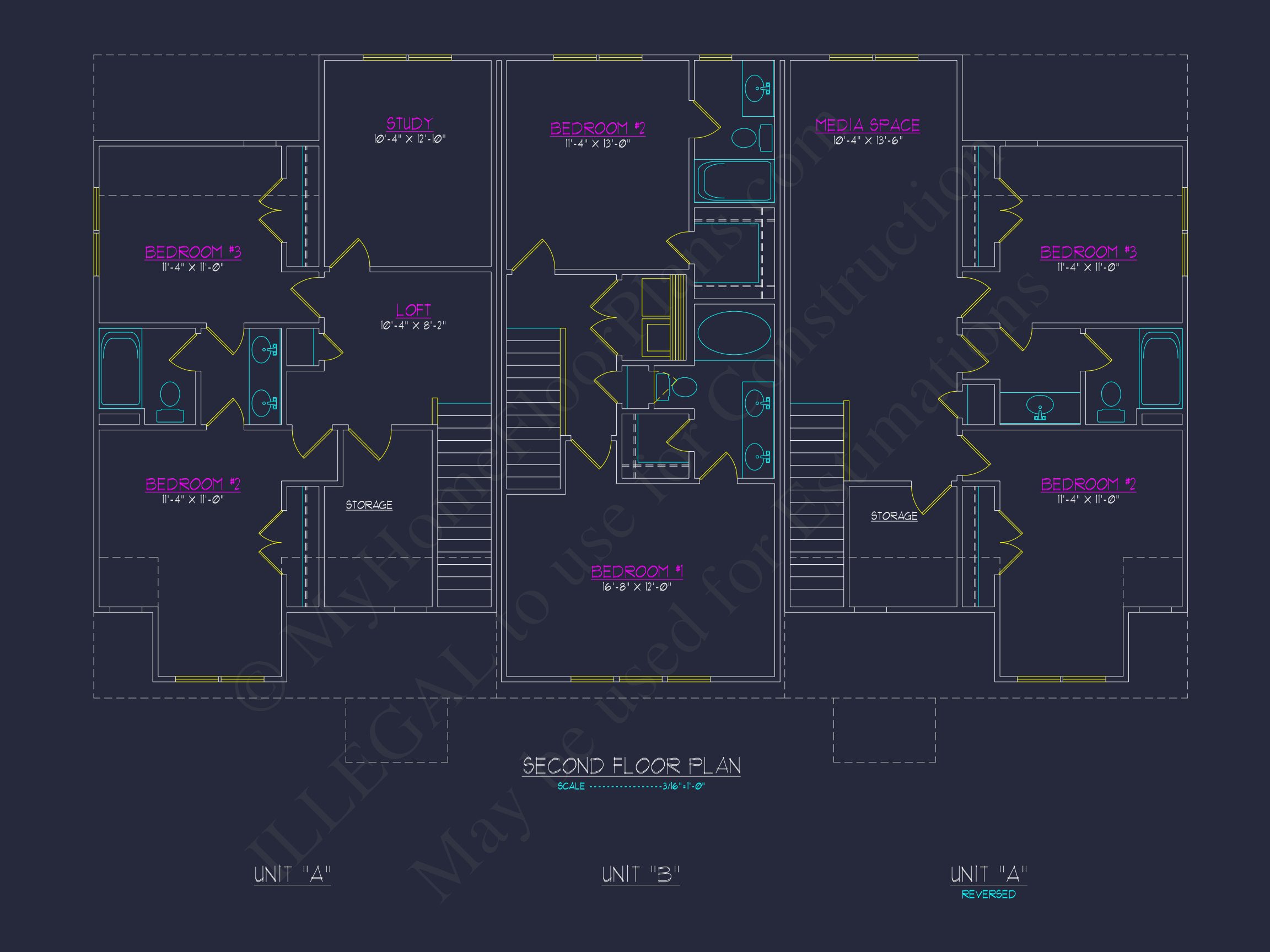Modern 2-Bedroom Townhome Blueprint with Open Plan Design