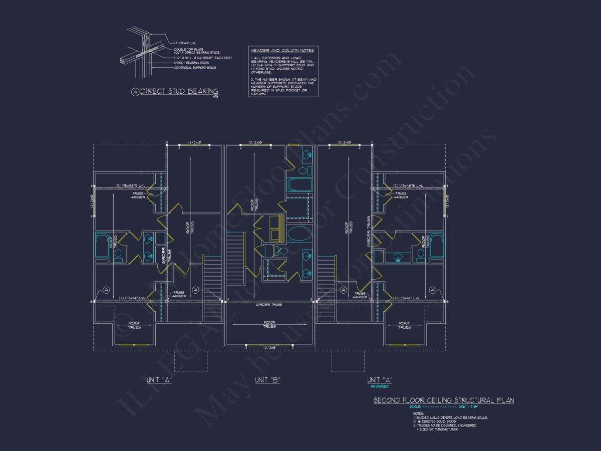 Modern 2-Bedroom Townhome Blueprint with Open Plan Design