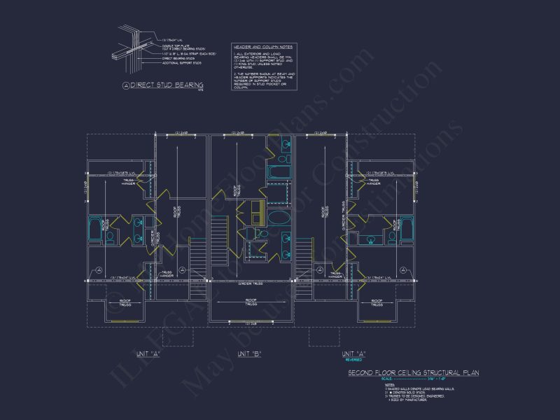 Modern 2-Bedroom Townhome Blueprint with Open Plan Design