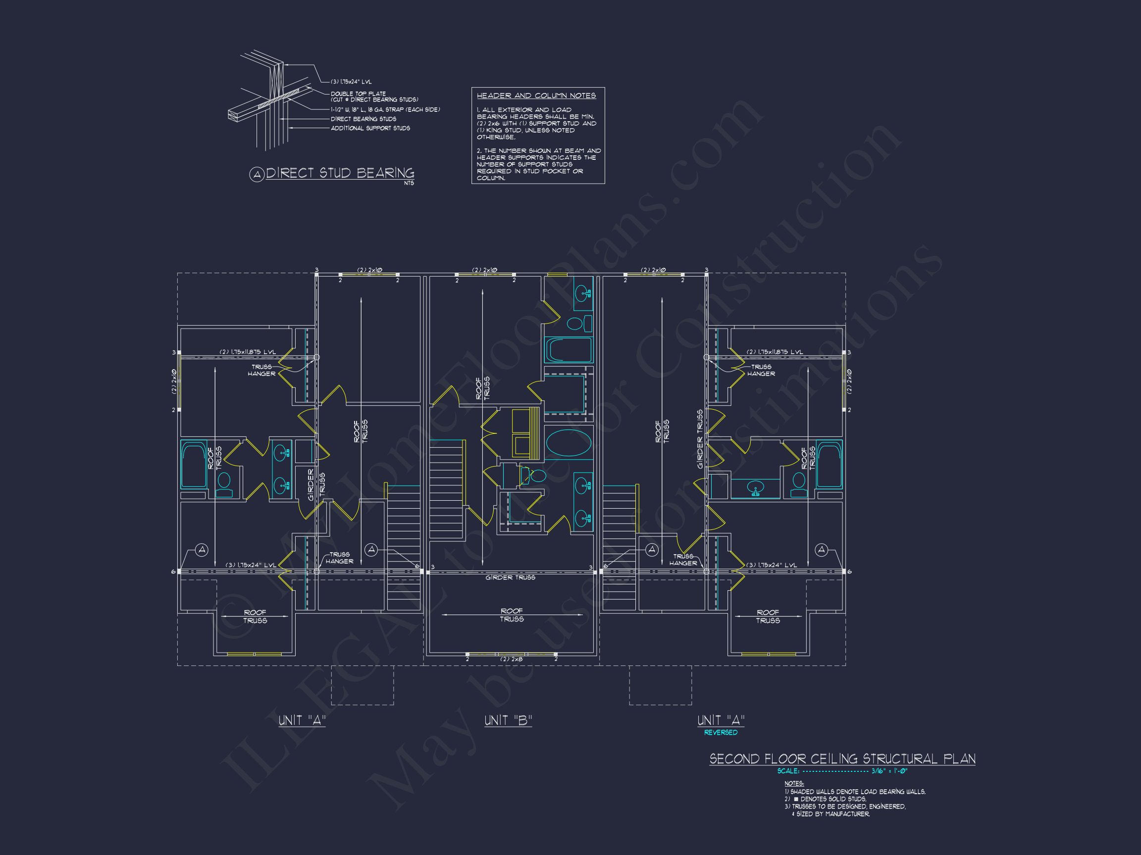 Modern 2-Bedroom Townhome Blueprint with Open Plan Design
