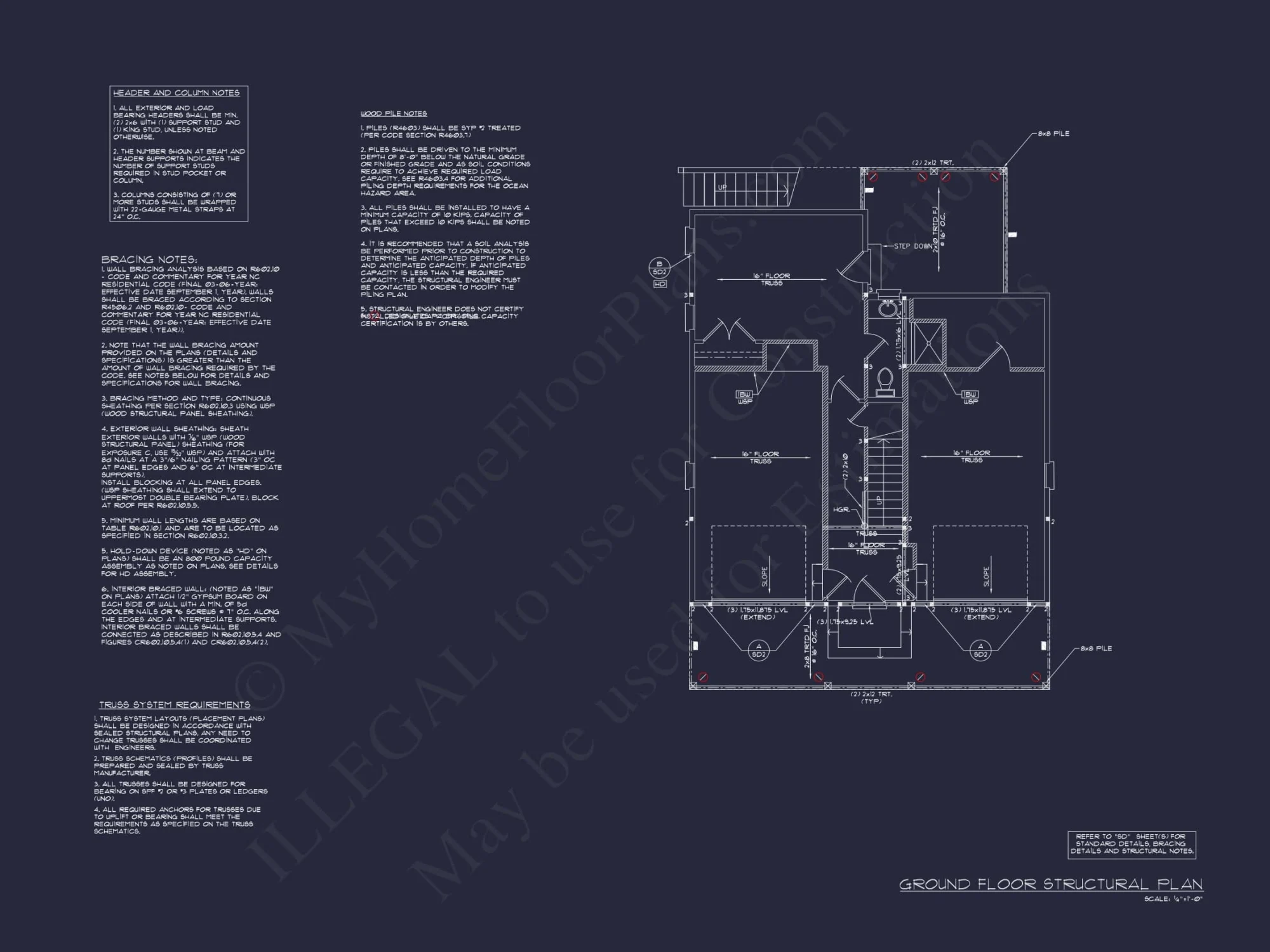 Modern 2-Story Beach house Floor Plan