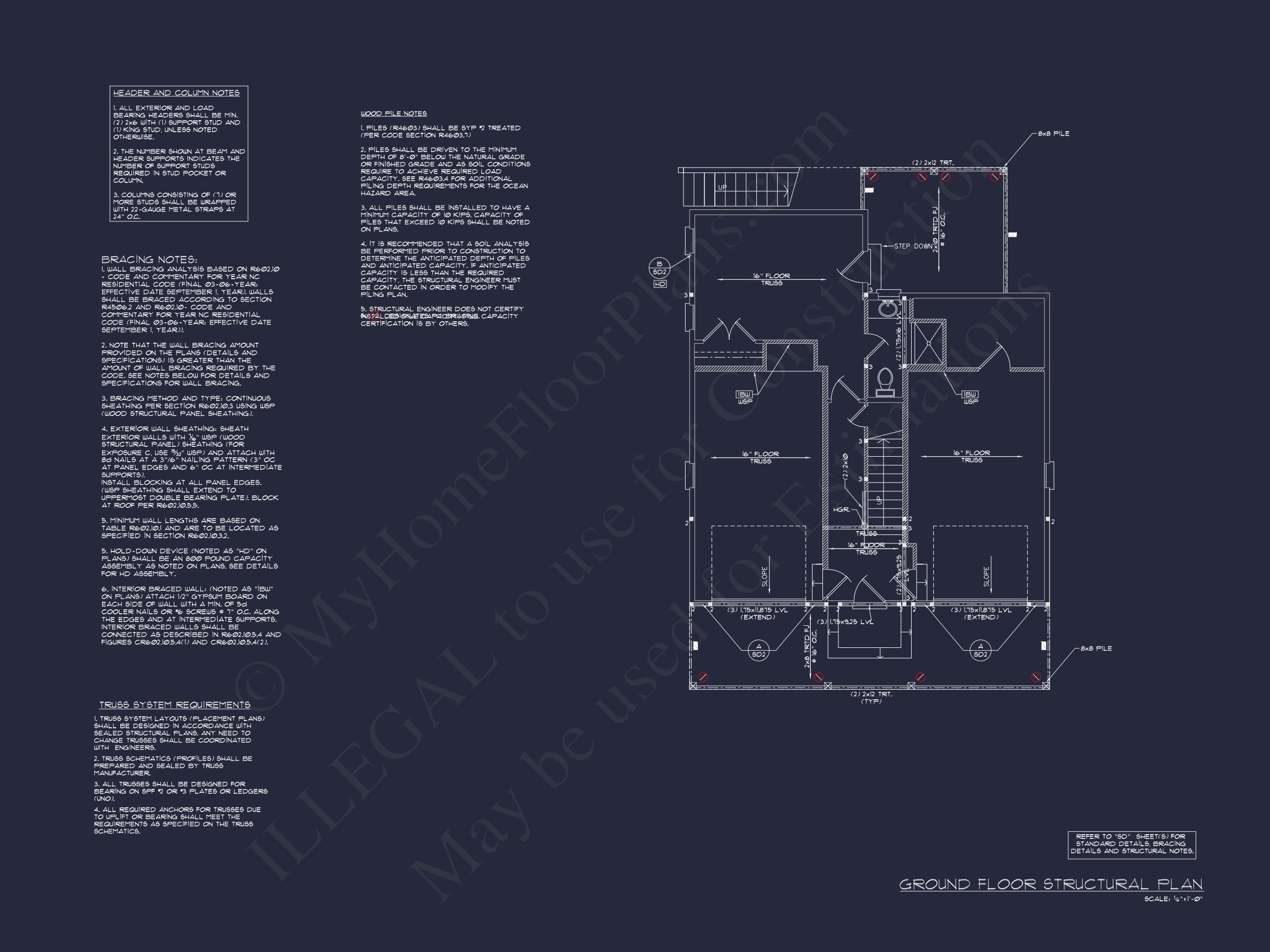 Modern 2-Story Beach house Floor Plan