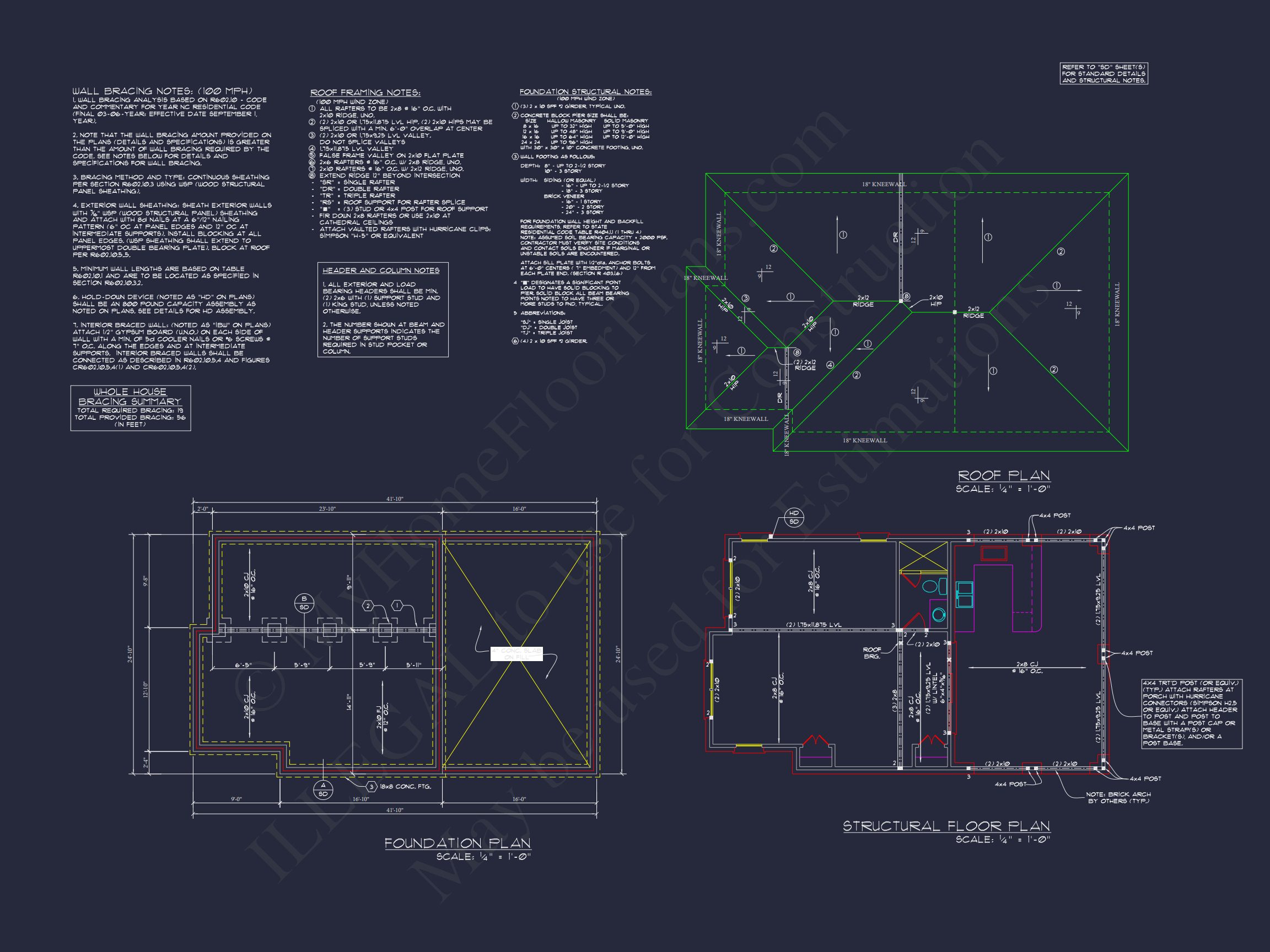 Modern 2-Story Garage Floor Plan with Living Space and CAD Designs