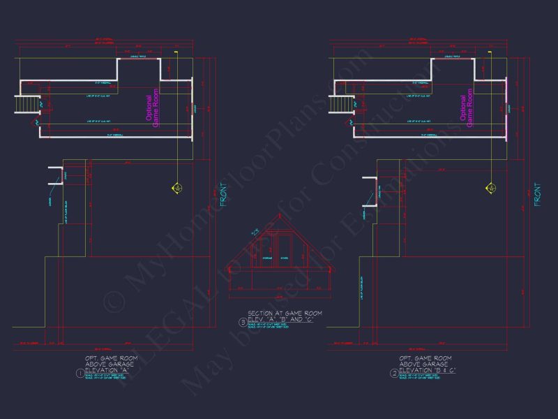 Modern 2-Story house Design with 3 Bedrooms and Garage – CAD Blueprint