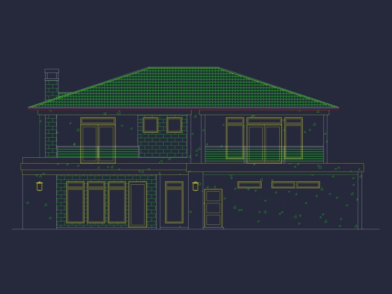 Modern 2-Story house Floor Plan with Detailed CAD Designs