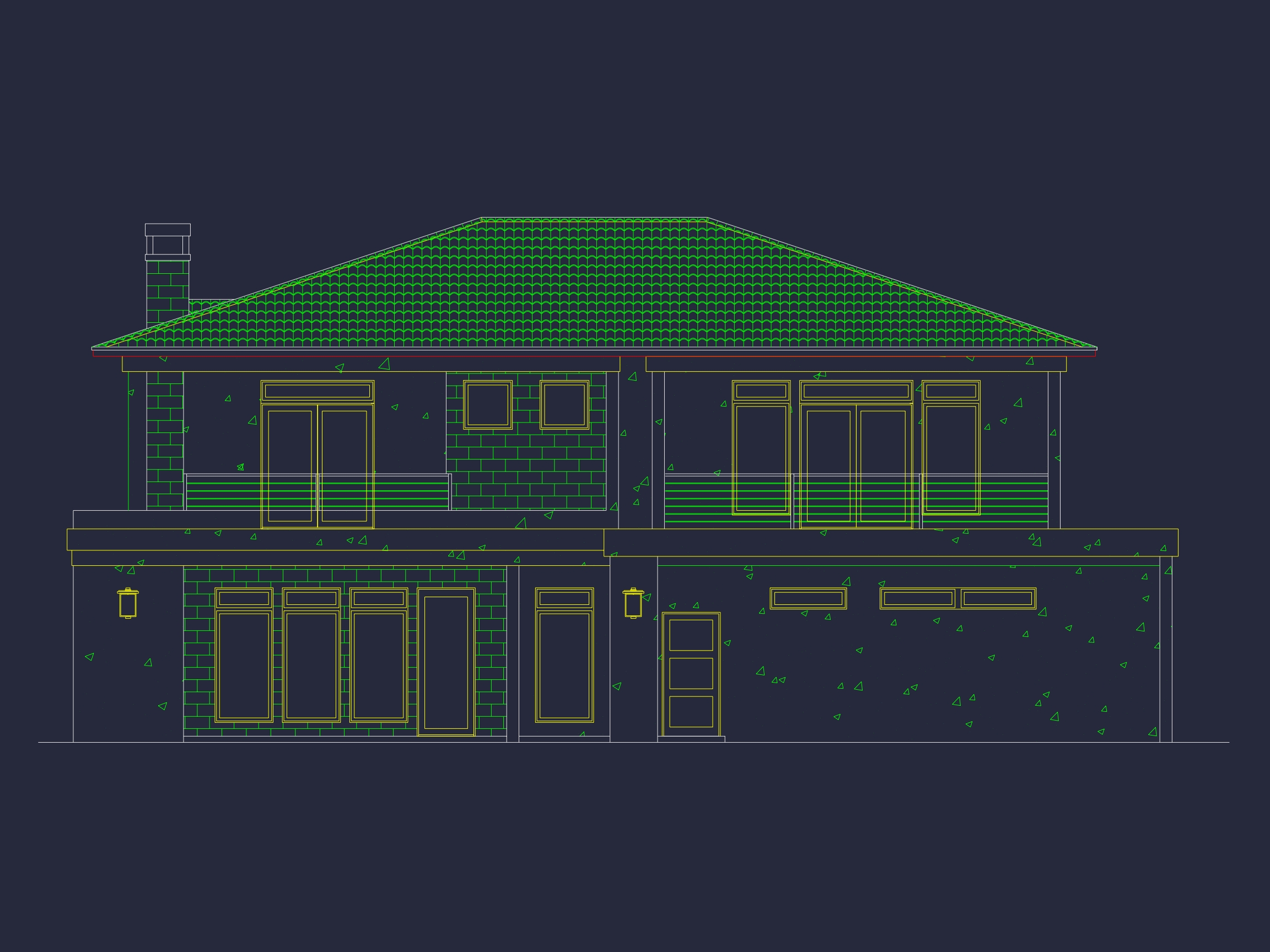 Modern 2-Story Home Floor Plan with Detailed CAD Designs