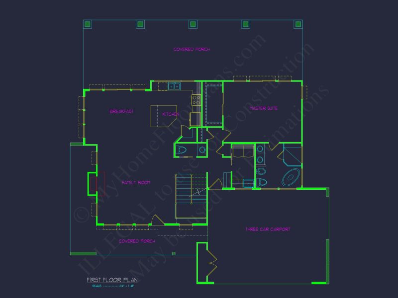 Modern 2-Story house Floor Plan with Detailed CAD Designs