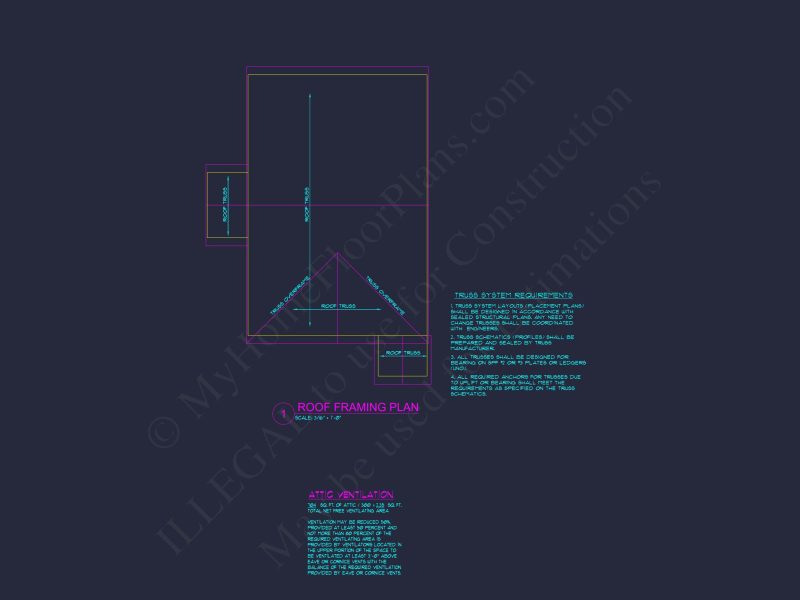 Modern 2-Story house Plan & Blueprint (1374 sq ft)